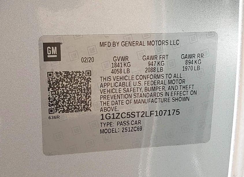 Photo 9 of 2020 Chevrolet Malibu FWD 1FL (VIN 1G1ZC5ST2LF107175)