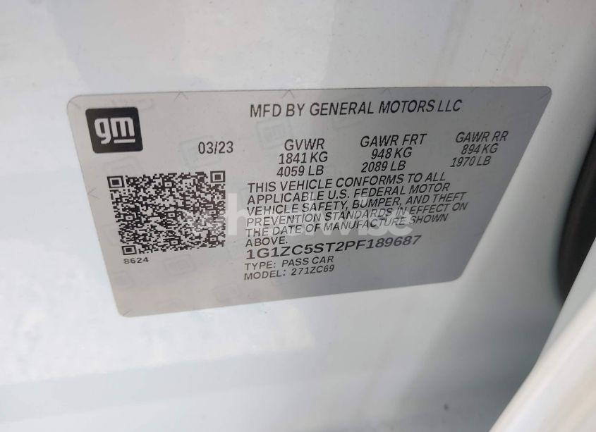 Photo 9 of 2023 Chevrolet Malibu FWD 1FL (VIN 1G1ZC5ST2PF189687)