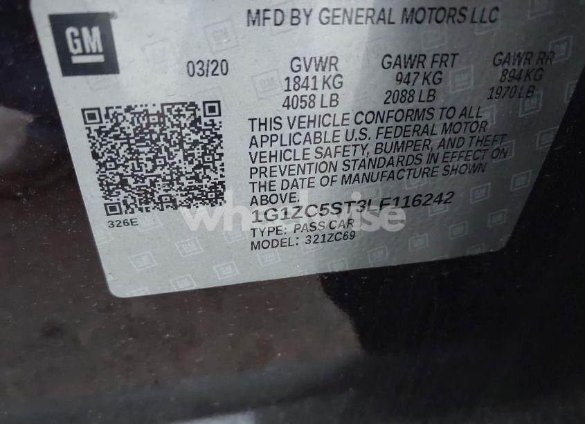 Photo 9 of 2020 Chevrolet Malibu FWD 1FL (VIN 1G1ZC5ST3LF116242)