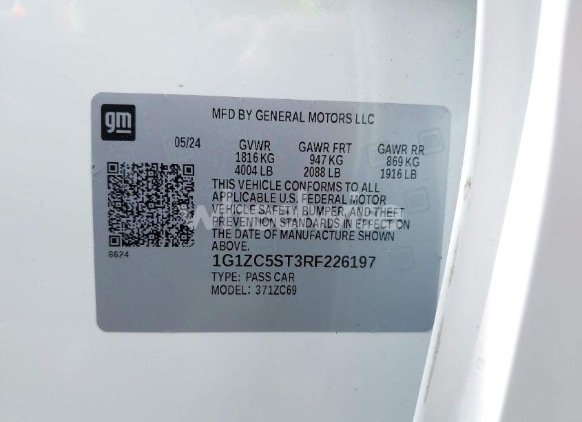 Photo 9 of 2024 Chevrolet Malibu FWD 1FL (VIN 1G1ZC5ST3RF226197)