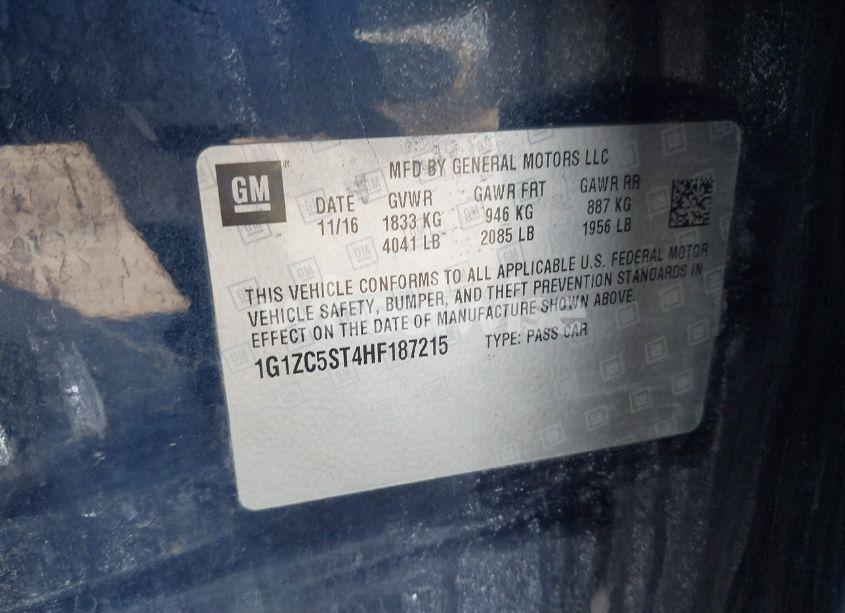 Photo 9 of 2017 Chevrolet Malibu 1FL (VIN 1G1ZC5ST4HF187215)