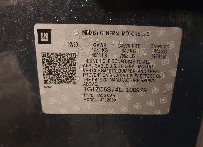 Photo 9 of 2020 Chevrolet Malibu FWD 1FL (VIN 1G1ZC5ST4LF106979)