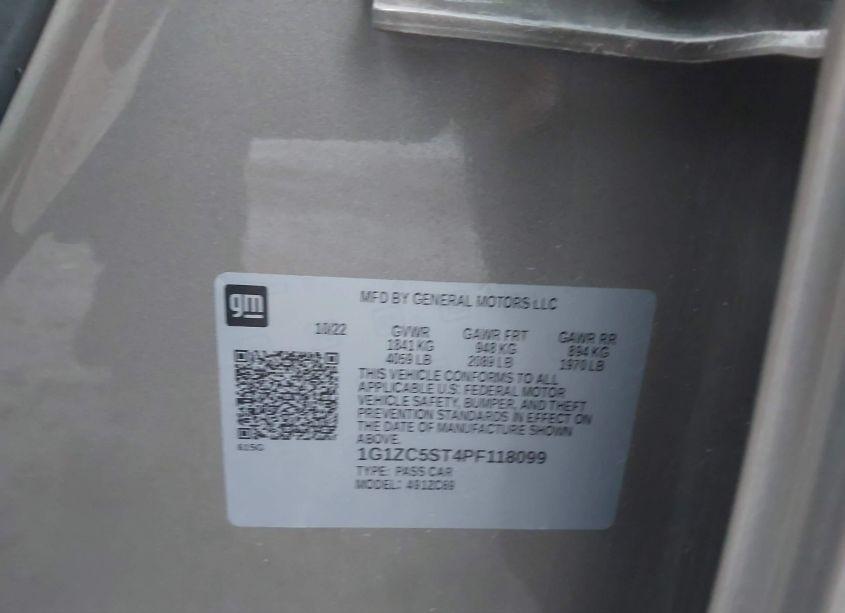 Photo 9 of 2023 Chevrolet Malibu FWD 1FL (VIN 1G1ZC5ST4PF118099)