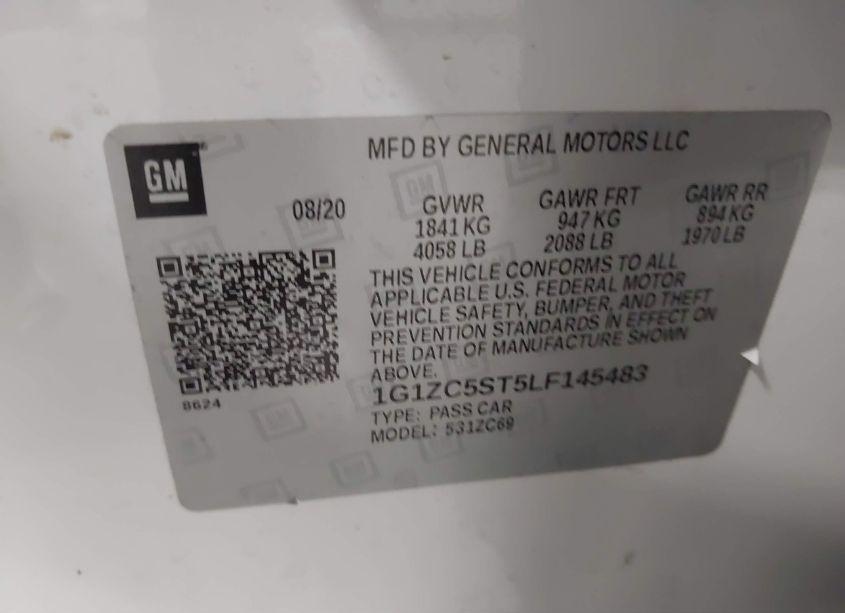 Photo 9 of 2020 Chevrolet Malibu FWD 1FL (VIN 1G1ZC5ST5LF145483)