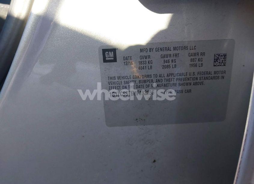 Photo 9 of 2017 Chevrolet Malibu 1FL (VIN 1G1ZC5ST6HF192156)