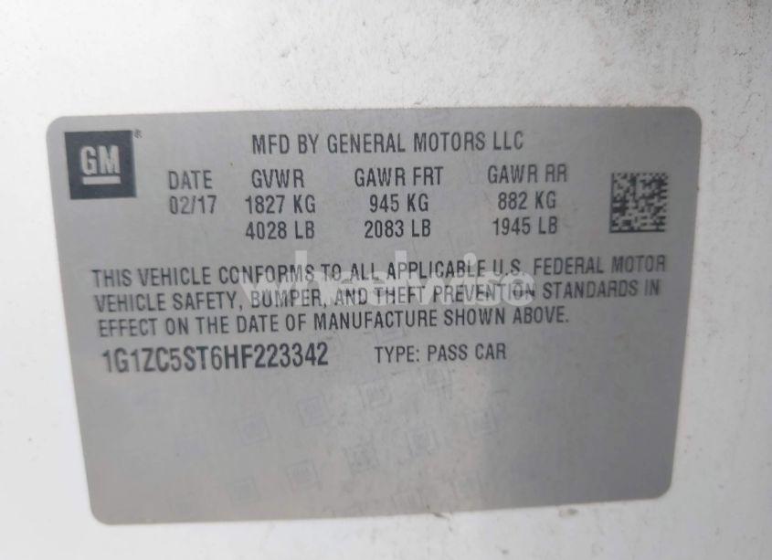 Photo 9 of 2017 Chevrolet Malibu 1FL (VIN 1G1ZC5ST6HF223342)