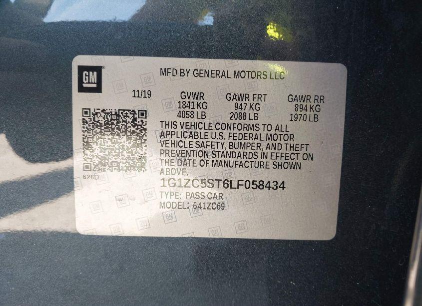 Photo 9 of 2020 Chevrolet Malibu FWD 1FL (VIN 1G1ZC5ST6LF058434)