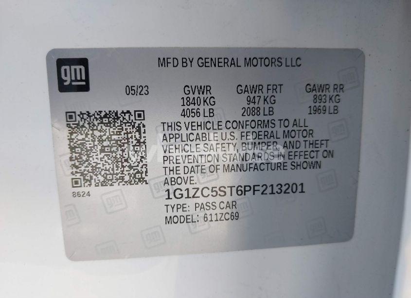 Photo 9 of 2023 Chevrolet Malibu FWD 1FL (VIN 1G1ZC5ST6PF213201)