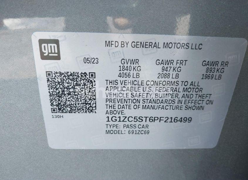 Photo 9 of 2023 Chevrolet Malibu FWD 1FL (VIN 1G1ZC5ST6PF216499)
