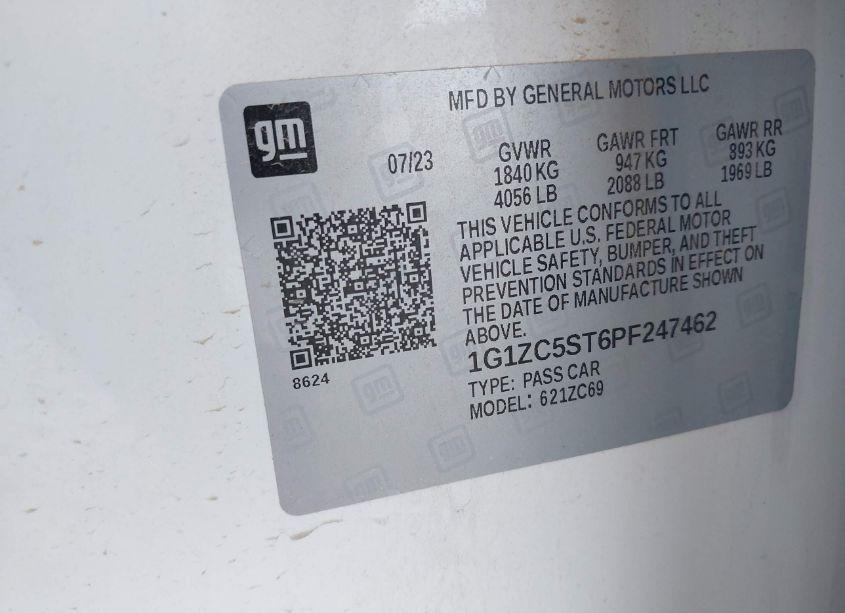 Photo 9 of 2023 Chevrolet Malibu FWD 1FL (VIN 1G1ZC5ST6PF247462)