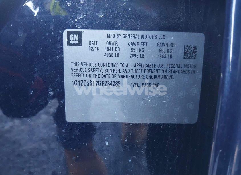 Photo 9 of 2016 Chevrolet Malibu 1FL (VIN 1G1ZC5ST7GF234283)