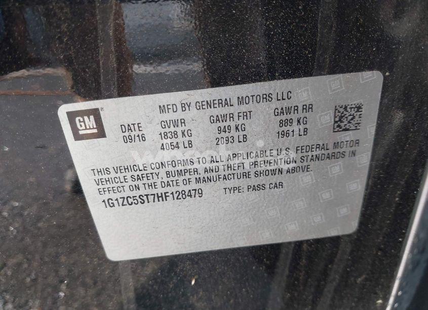 Photo 9 of 2017 Chevrolet Malibu 1FL (VIN 1G1ZC5ST7HF128479)