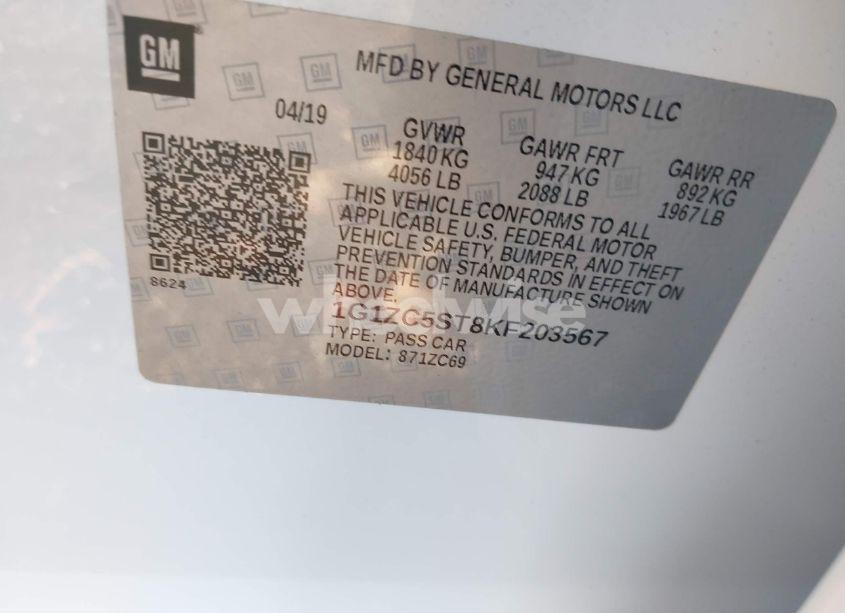 Photo 9 of 2019 Chevrolet Malibu 1FL (VIN 1G1ZC5ST8KF203567)