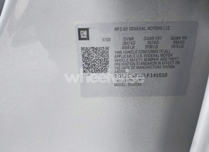 Photo 9 of 2020 Chevrolet Malibu FWD 1FL (VIN 1G1ZC5ST8LF141010)