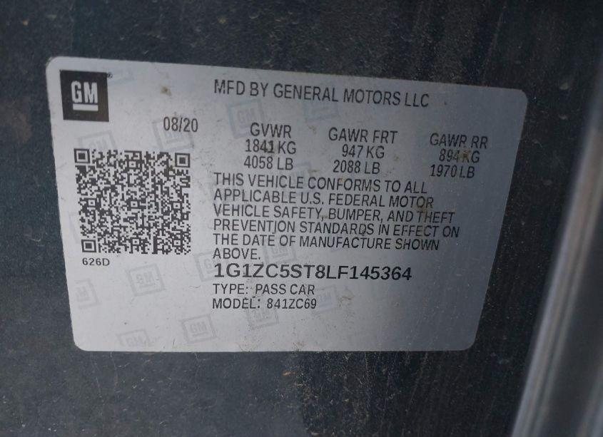 Photo 9 of 2020 Chevrolet Malibu FWD 1FL (VIN 1G1ZC5ST8LF145364)