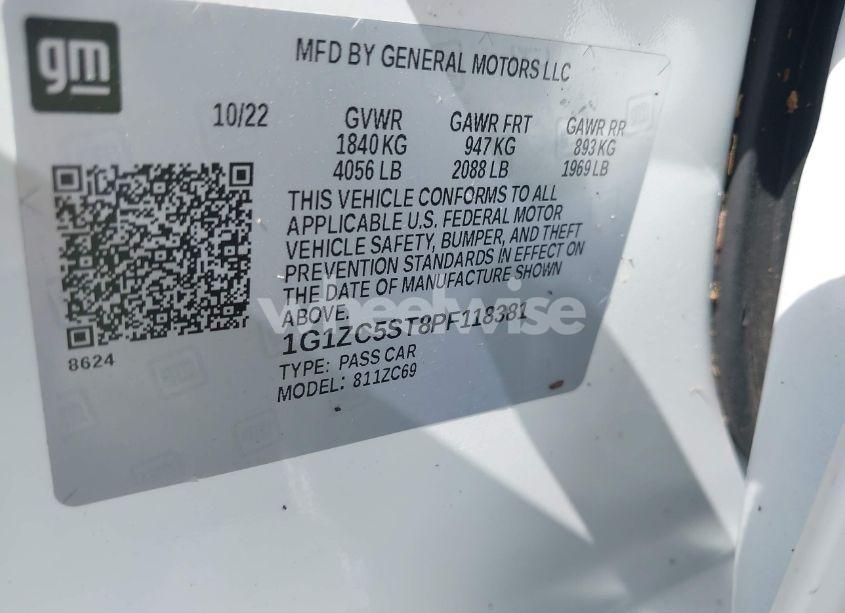 Photo 9 of 2023 Chevrolet Malibu FWD 1FL (VIN 1G1ZC5ST8PF118381)