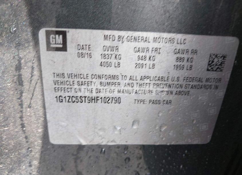 Photo 9 of 2017 Chevrolet Malibu 1FL (VIN 1G1ZC5ST9HF102790)