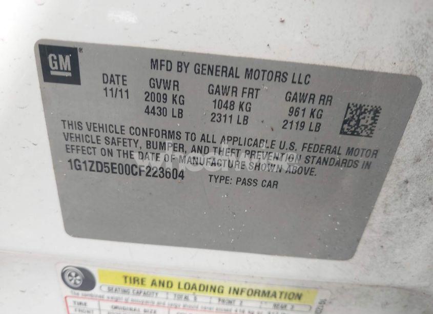 Photo 9 of 2012 Chevrolet Malibu 2LT (VIN 1G1ZD5E00CF223604)