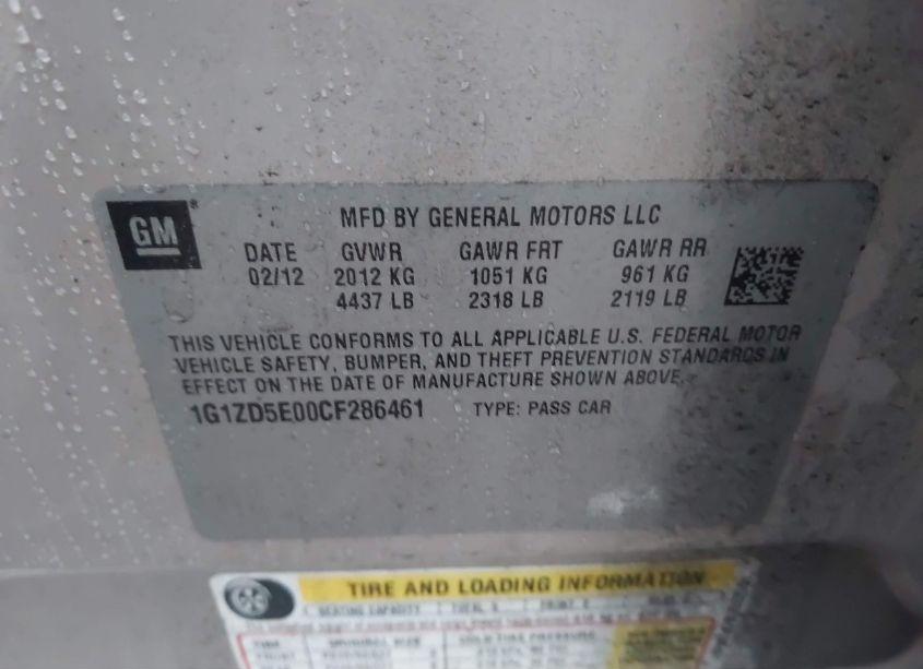 Photo 9 of 2012 Chevrolet Malibu 2LT (VIN 1G1ZD5E00CF286461)