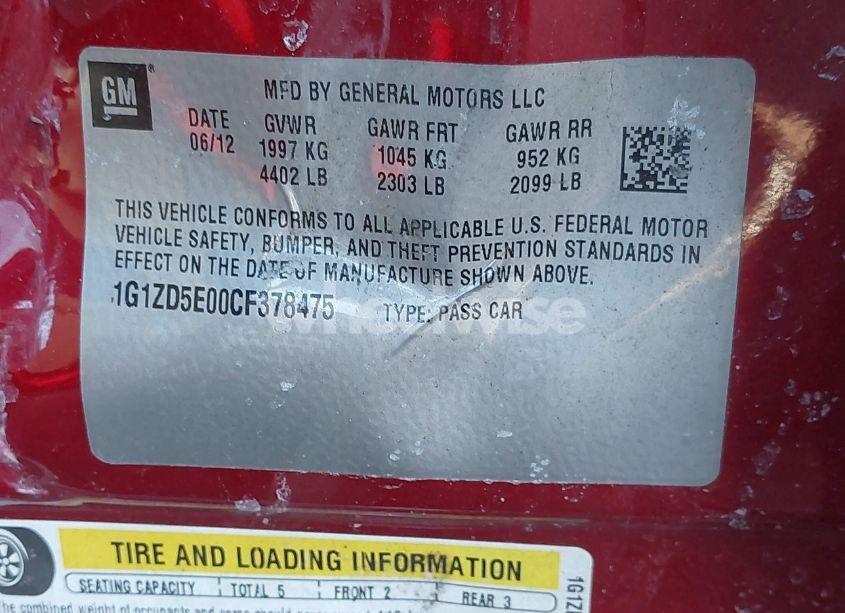 Photo 9 of 2012 Chevrolet Malibu 2LT (VIN 1G1ZD5E00CF378475)