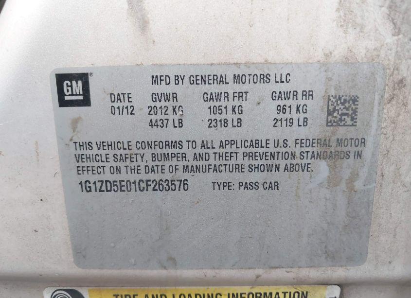 Photo 9 of 2012 Chevrolet Malibu 2LT (VIN 1G1ZD5E01CF263576)