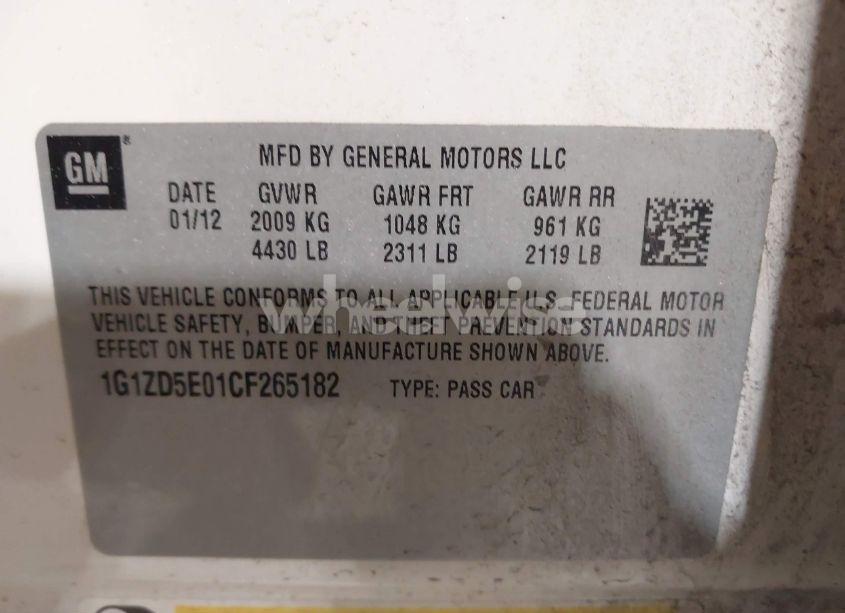 Photo 9 of 2012 Chevrolet Malibu 2LT (VIN 1G1ZD5E01CF265182)