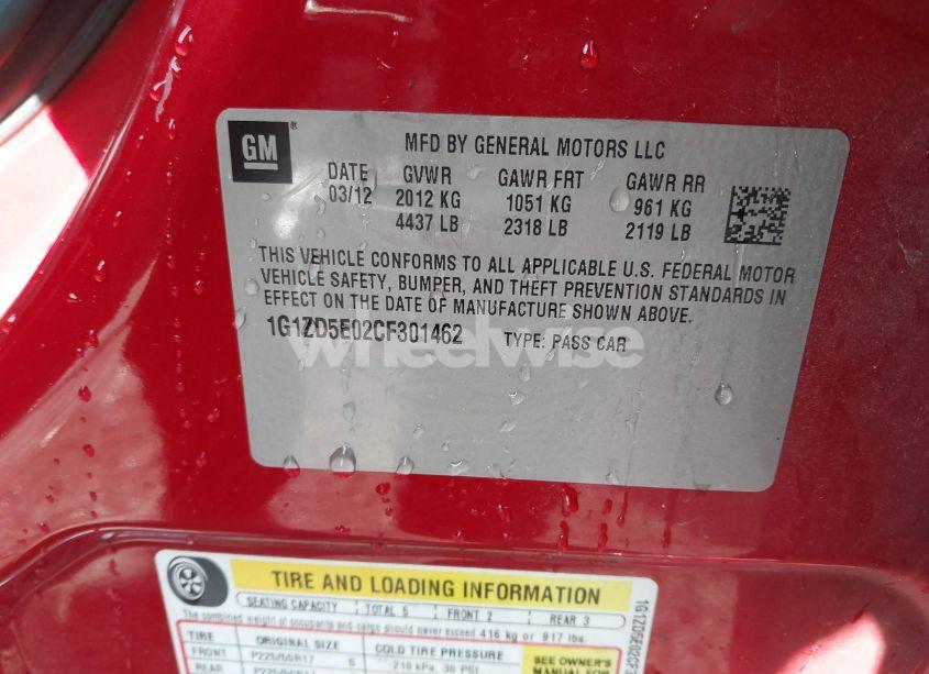 Photo 9 of 2012 Chevrolet Malibu 2LT (VIN 1G1ZD5E02CF301462)