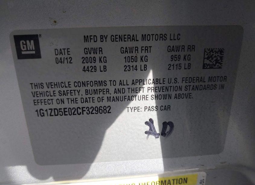Photo 9 of 2012 Chevrolet Malibu 2LT (VIN 1G1ZD5E02CF329682)