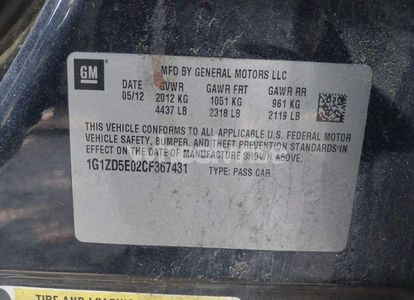 Photo 9 of 2012 Chevrolet Malibu 2LT (VIN 1G1ZD5E02CF367431)