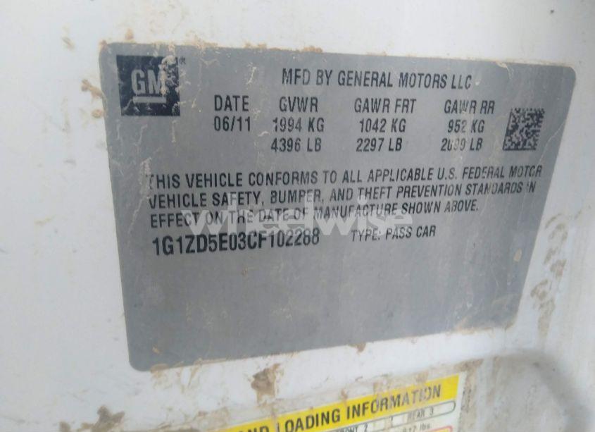 Photo 9 of 2012 Chevrolet Malibu 2LT (VIN 1G1ZD5E03CF102288)