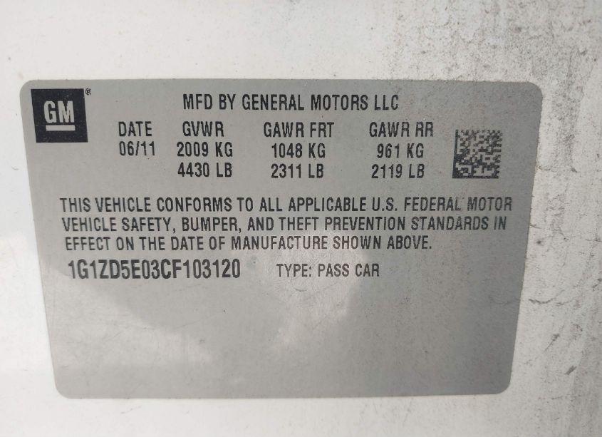 Photo 9 of 2012 Chevrolet Malibu 2LT (VIN 1G1ZD5E03CF103120)