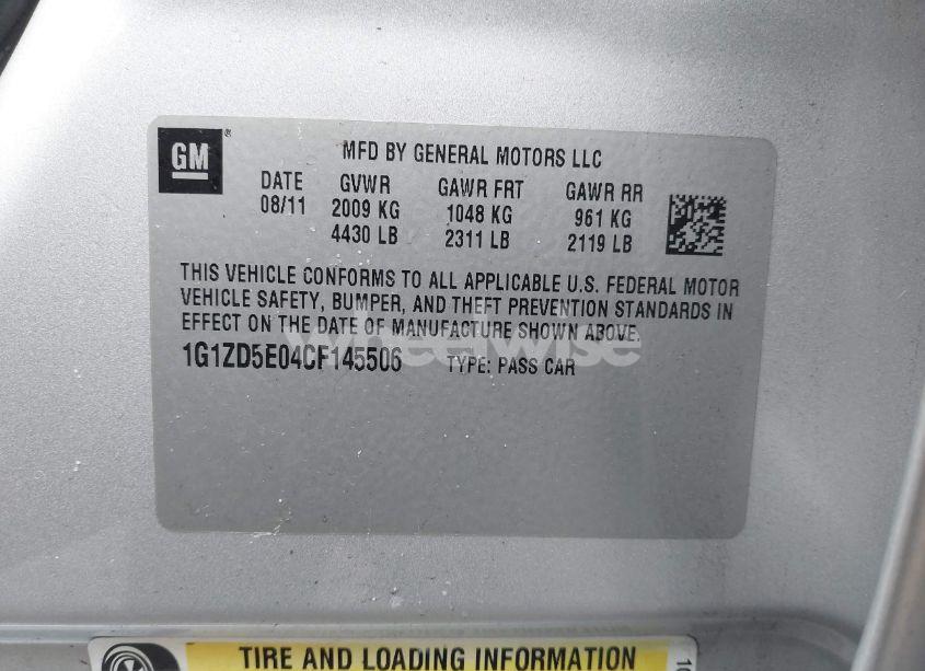 Photo 9 of 2012 Chevrolet Malibu 2LT (VIN 1G1ZD5E04CF145506)