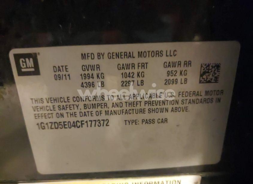 Photo 9 of 2012 Chevrolet Malibu 2LT (VIN 1G1ZD5E04CF177372)