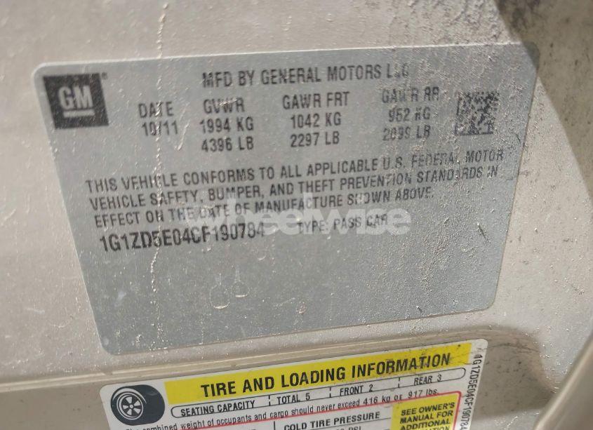 Photo 9 of 2012 Chevrolet Malibu 2LT (VIN 1G1ZD5E04CF190784)