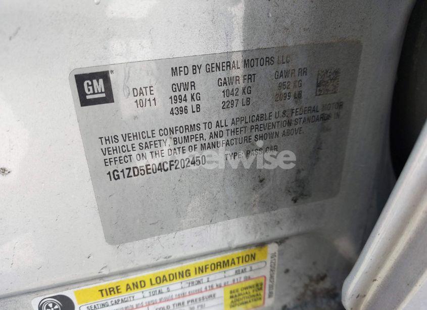 Photo 9 of 2012 Chevrolet Malibu 2LT (VIN 1G1ZD5E04CF202450)