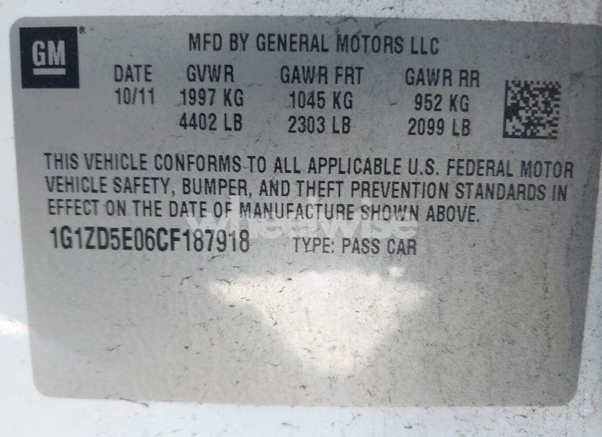 Photo 9 of 2012 Chevrolet Malibu 2LT (VIN 1G1ZD5E06CF187918)