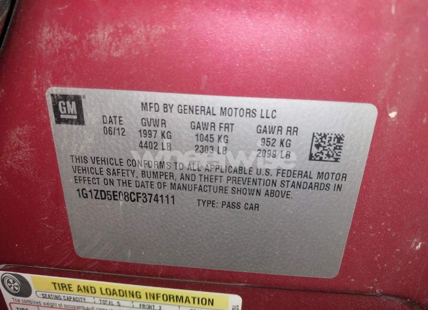 Photo 9 of 2012 Chevrolet Malibu 2LT (VIN 1G1ZD5E08CF374111)