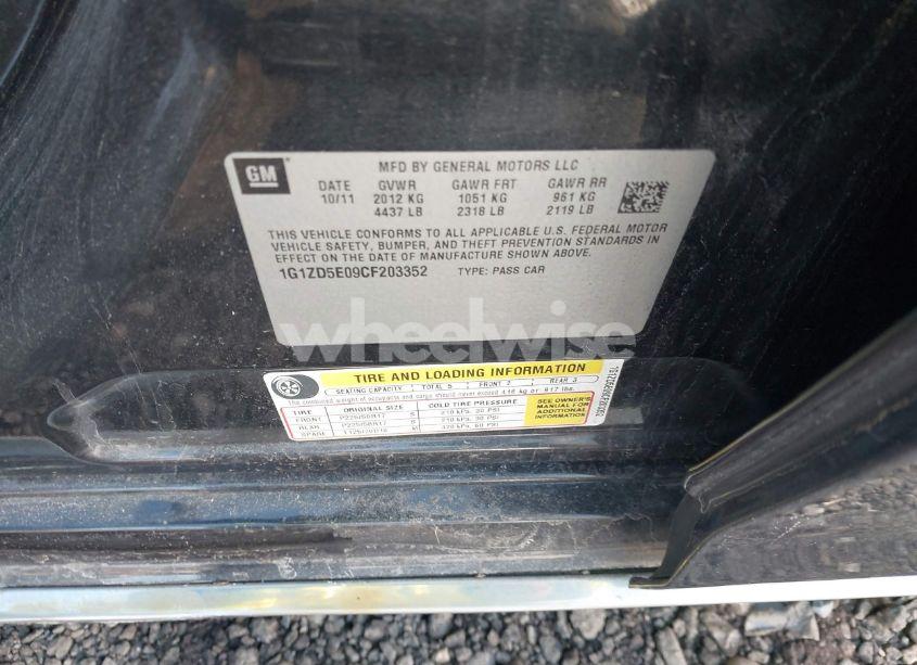 Photo 9 of 2012 Chevrolet Malibu 2LT (VIN 1G1ZD5E09CF203352)