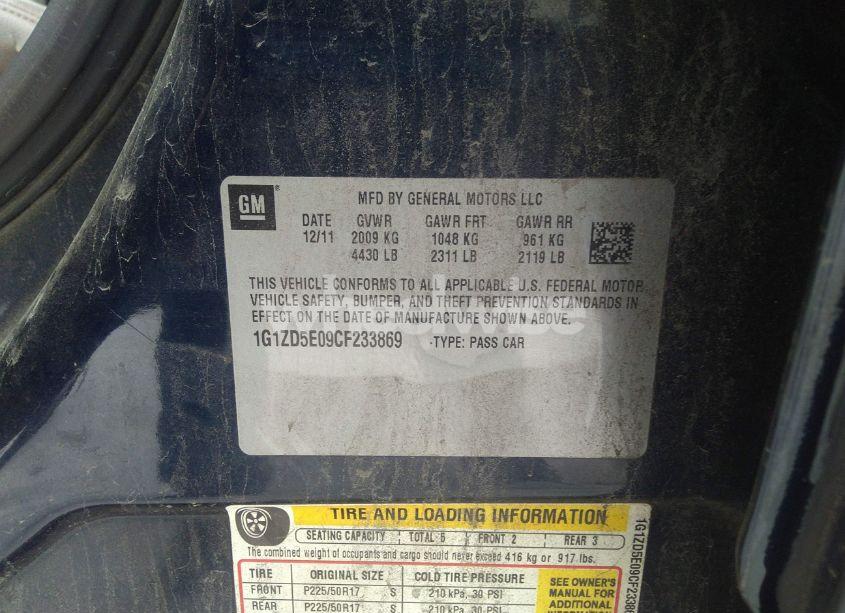 Photo 9 of 2012 Chevrolet Malibu 2LT (VIN 1G1ZD5E09CF233869)