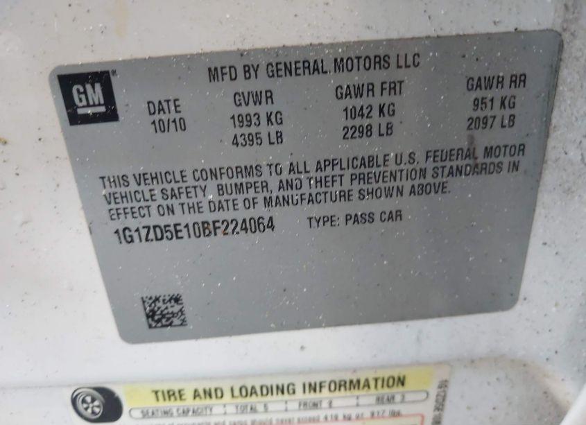 Photo 9 of 2011 Chevrolet Malibu 2LT (VIN 1G1ZD5E10BF224064)