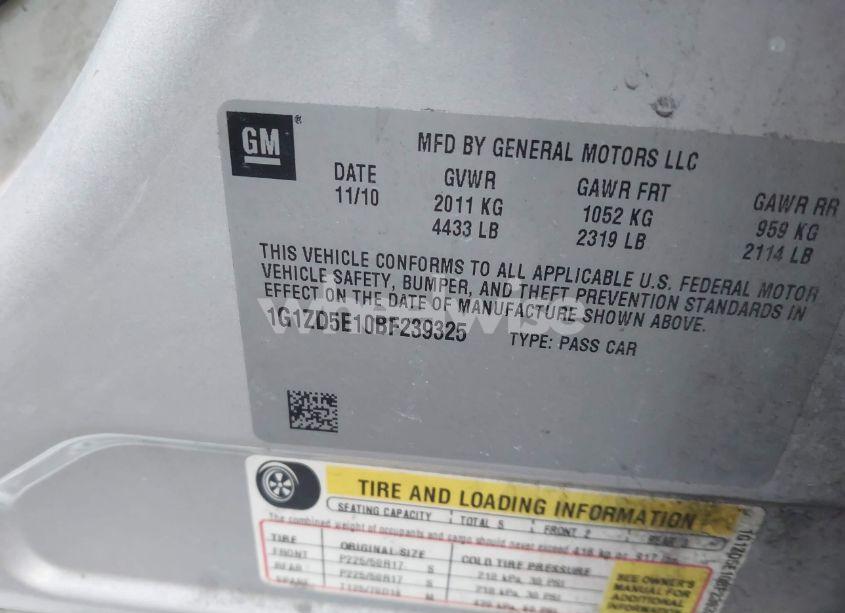 Photo 9 of 2011 Chevrolet Malibu 2LT (VIN 1G1ZD5E10BF239325)