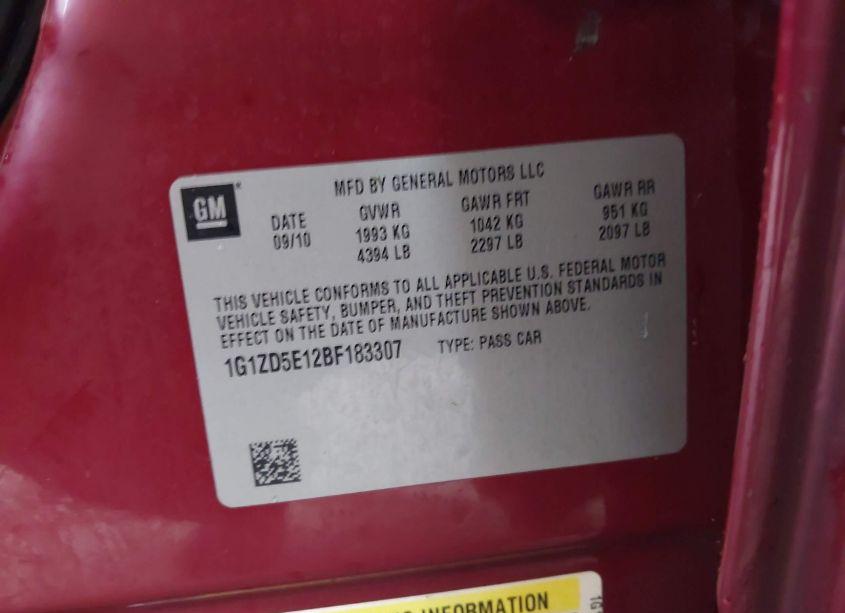 Photo 9 of 2011 Chevrolet Malibu 2LT (VIN 1G1ZD5E12BF183307)