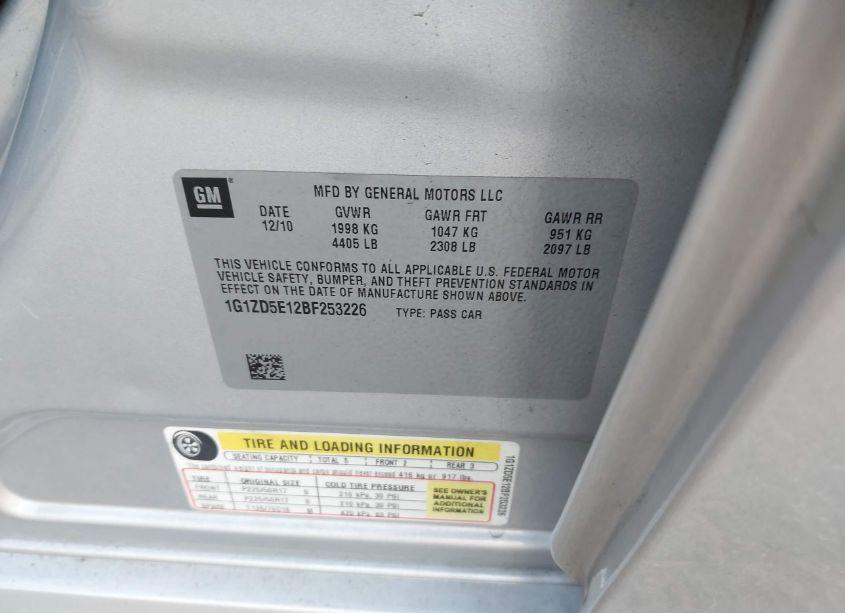 Photo 9 of 2011 Chevrolet Malibu 2LT (VIN 1G1ZD5E12BF253226)