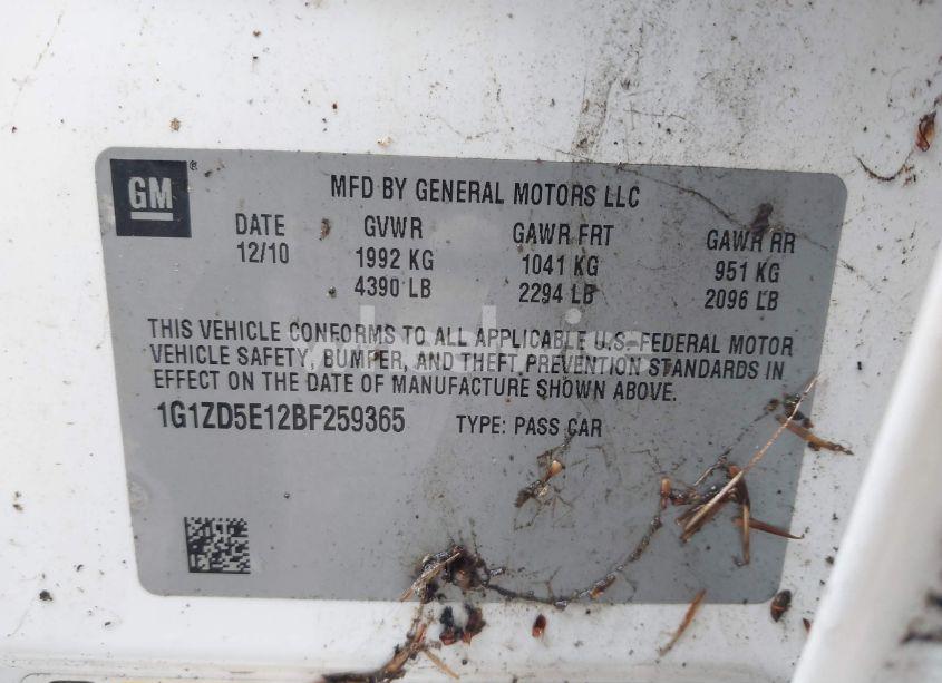 Photo 9 of 2011 Chevrolet Malibu 2LT (VIN 1G1ZD5E12BF259365)