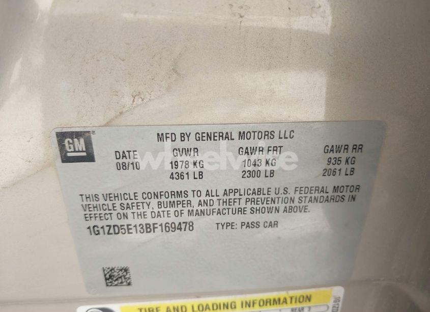 Photo 9 of 2011 Chevrolet Malibu 2LT (VIN 1G1ZD5E13BF169478)