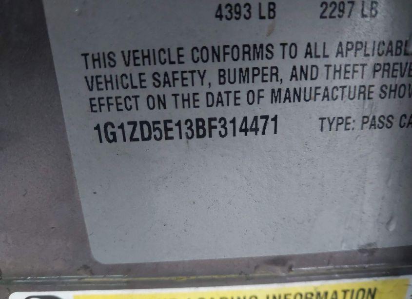 Photo 9 of 2011 Chevrolet Malibu 2LT (VIN 1G1ZD5E13BF314471)