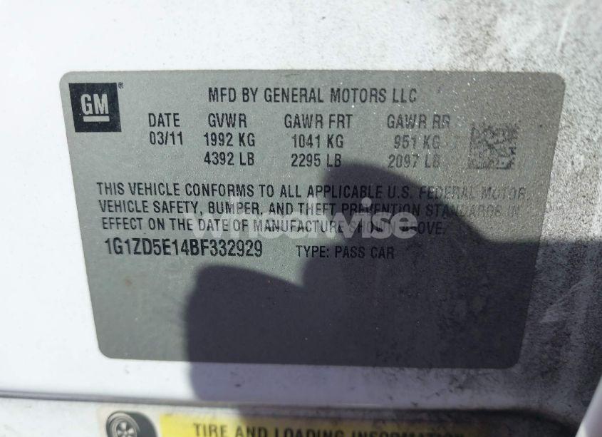 Photo 9 of 2011 Chevrolet Malibu 2LT (VIN 1G1ZD5E14BF332929)