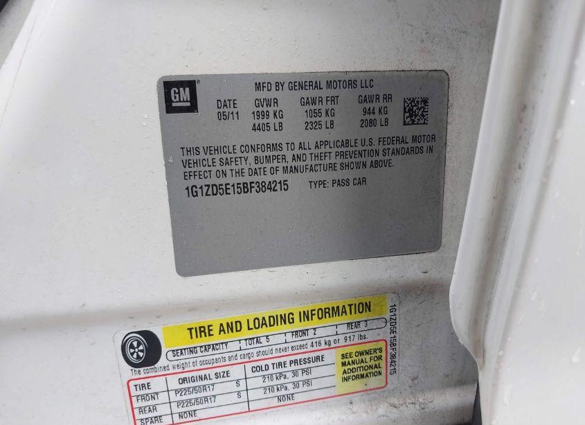 Photo 9 of 2011 Chevrolet Malibu 2LT (VIN 1G1ZD5E15BF384215)