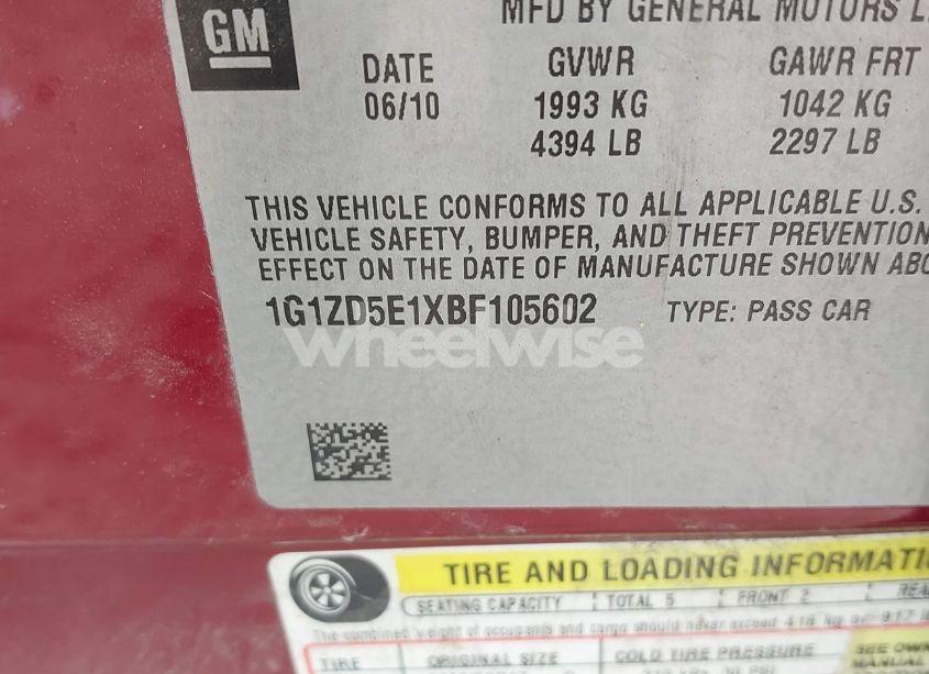 Photo 9 of 2011 Chevrolet Malibu 2LT (VIN 1G1ZD5E1XBF105602)