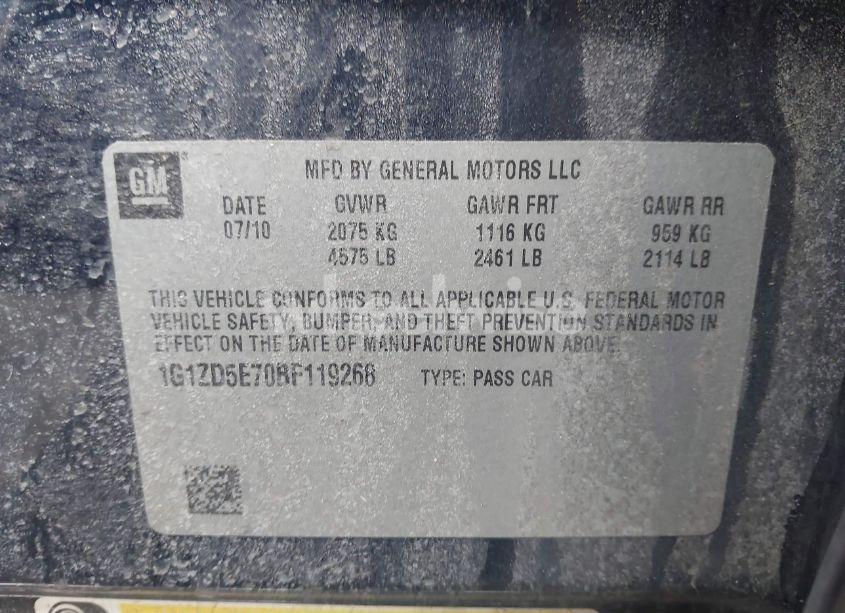 Photo 9 of 2011 Chevrolet Malibu 2LT (VIN 1G1ZD5E70BF119268)